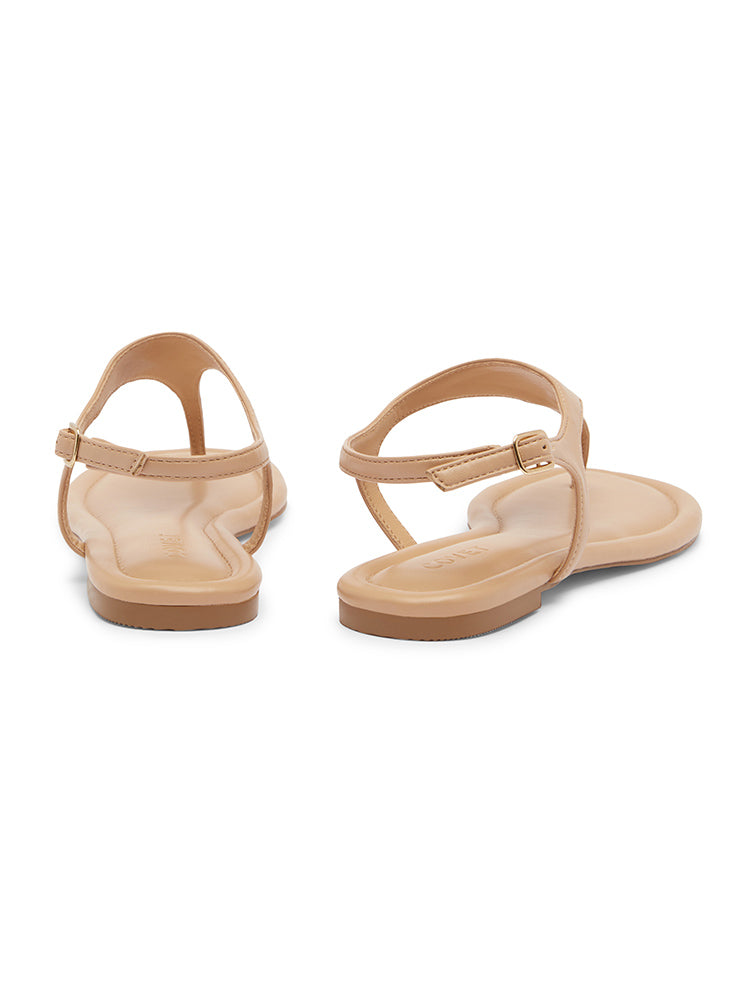 CAPRI Nude Flat Sandals