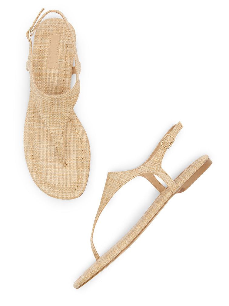 CAPRI Raffia Flat Sandals