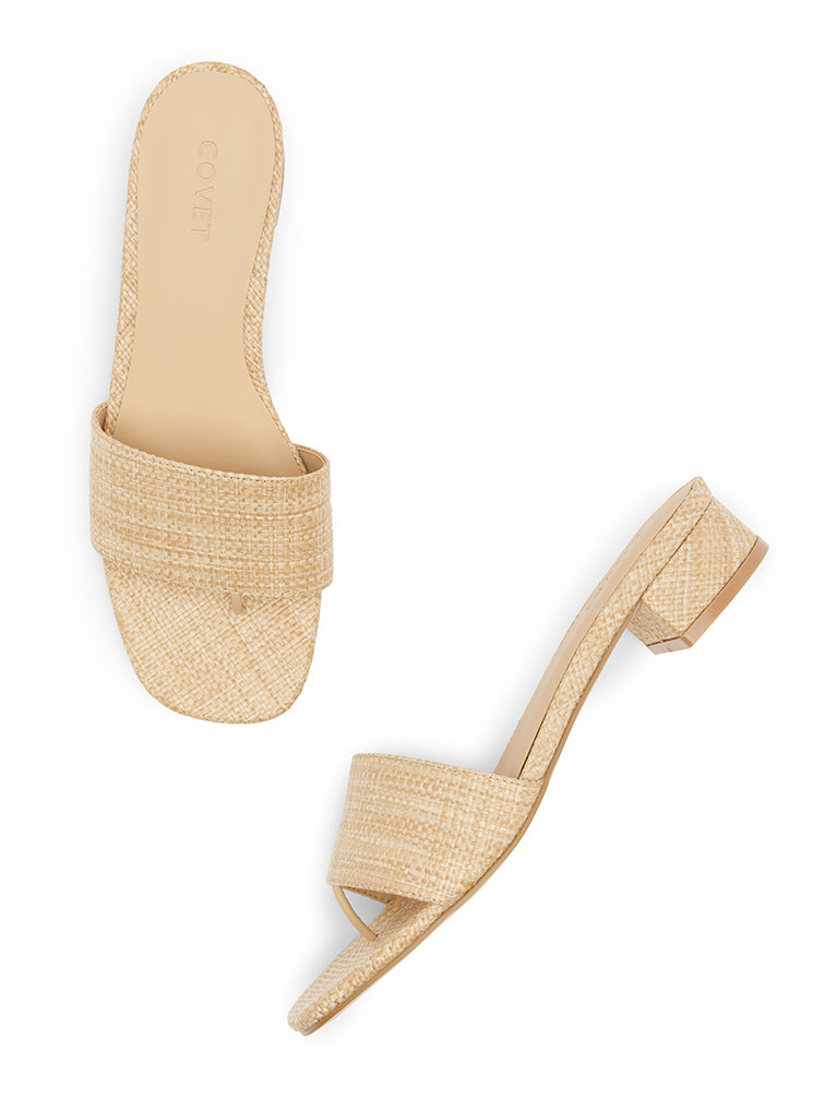 CARA Woven Block Heels