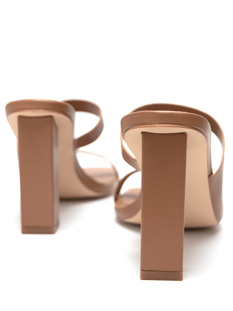 Square Block Heels Tan Covet Shoes