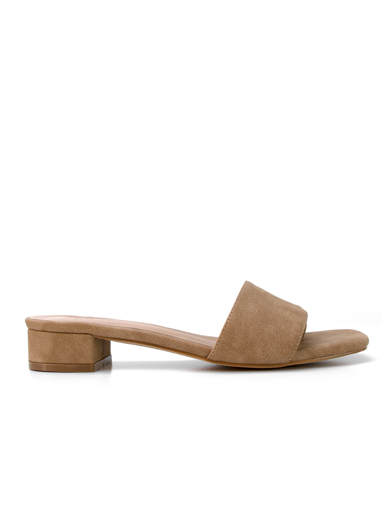 CARA Tan Low Block Heel Covet Shoes