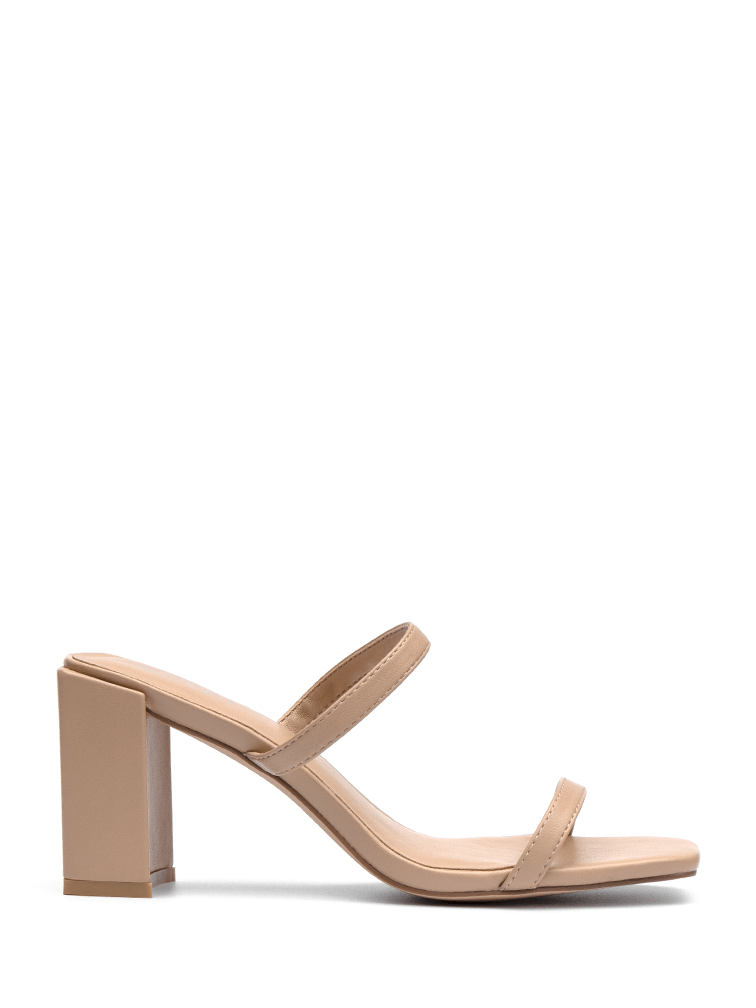 Nude mule block heel online