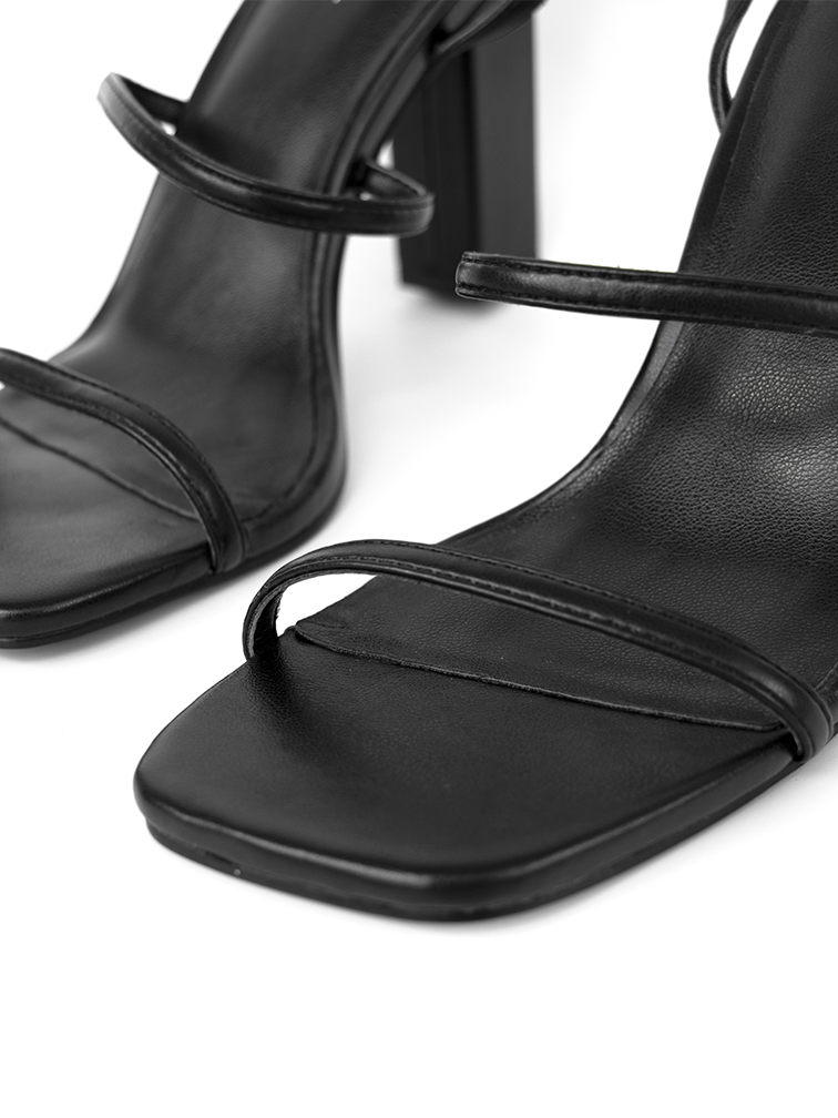 AVERY Black Heels Block High Heels COVET SHOES