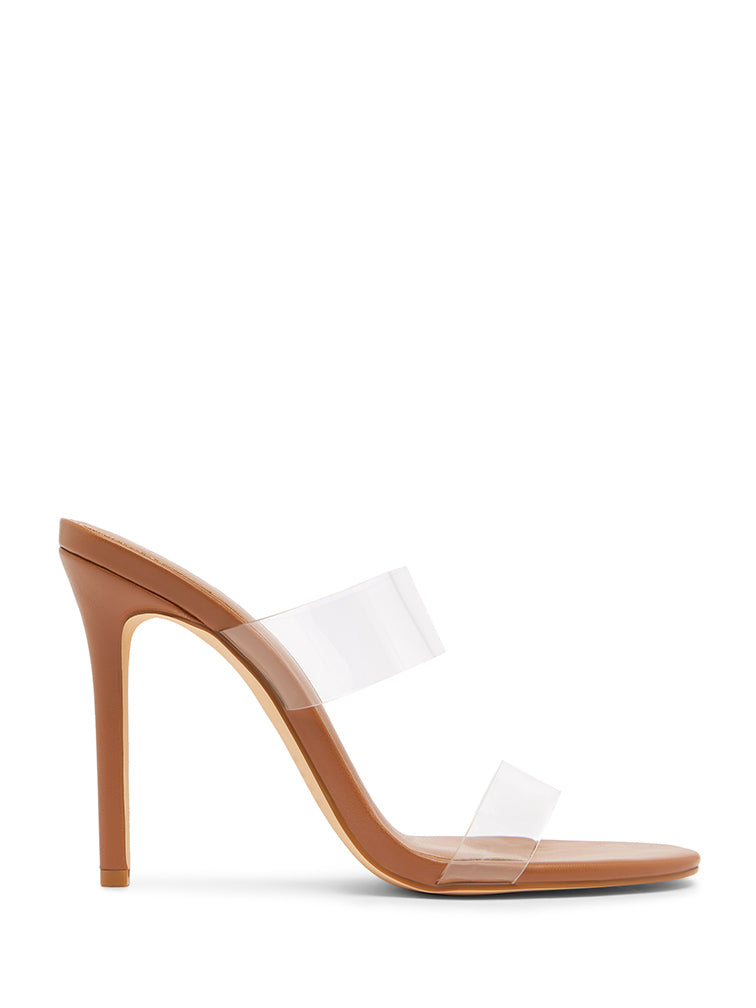 BELLA Tan Clear Heels