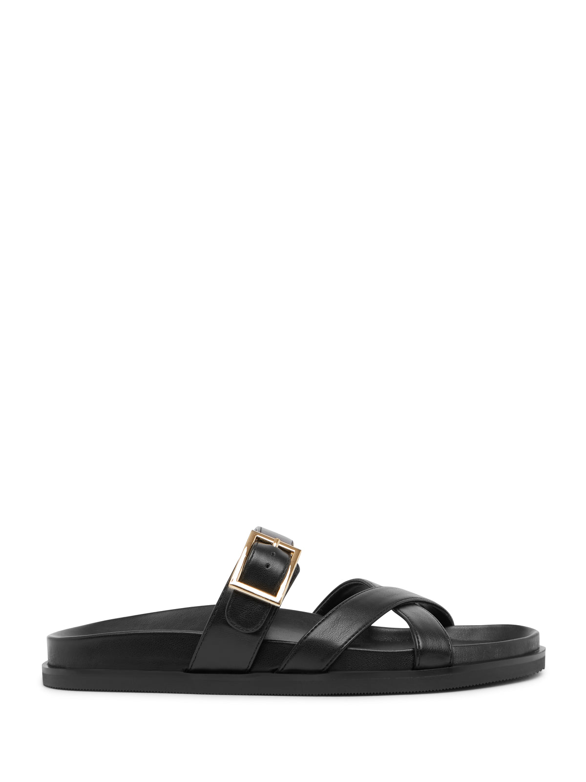 BRIELLE Black Slide Sandals