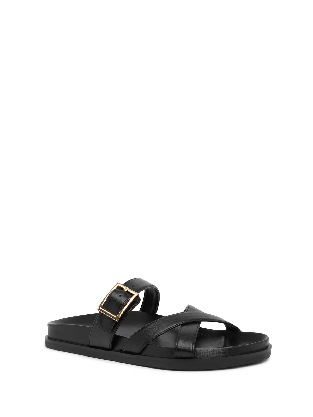 BRIELLE Black Slide Sandals