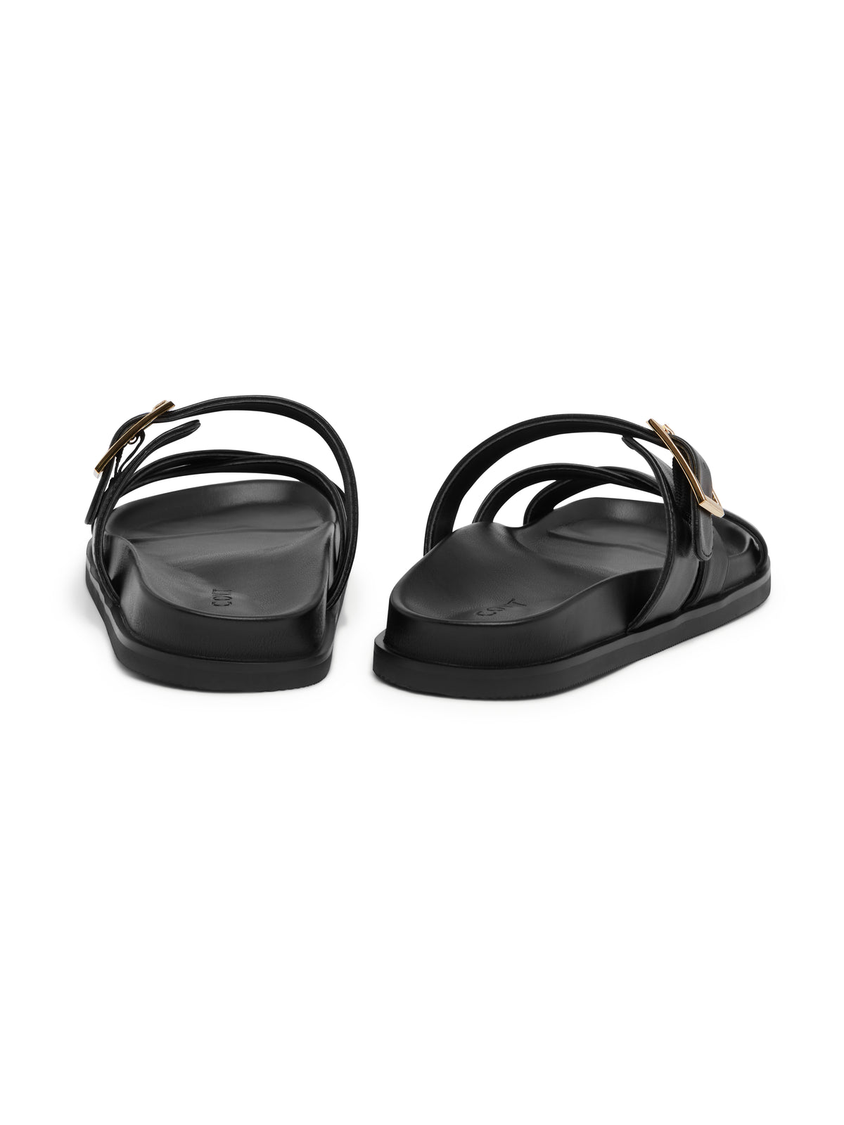 BRIELLE Black Slide Sandals