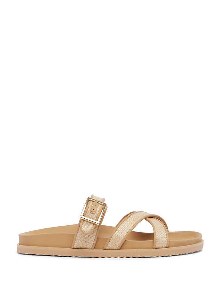 BRIELLE Natural Slide Sandals