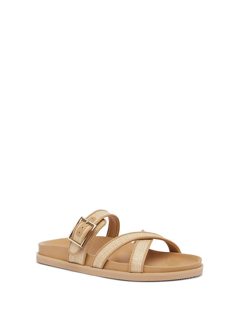 BRIELLE Natural Slide Sandals