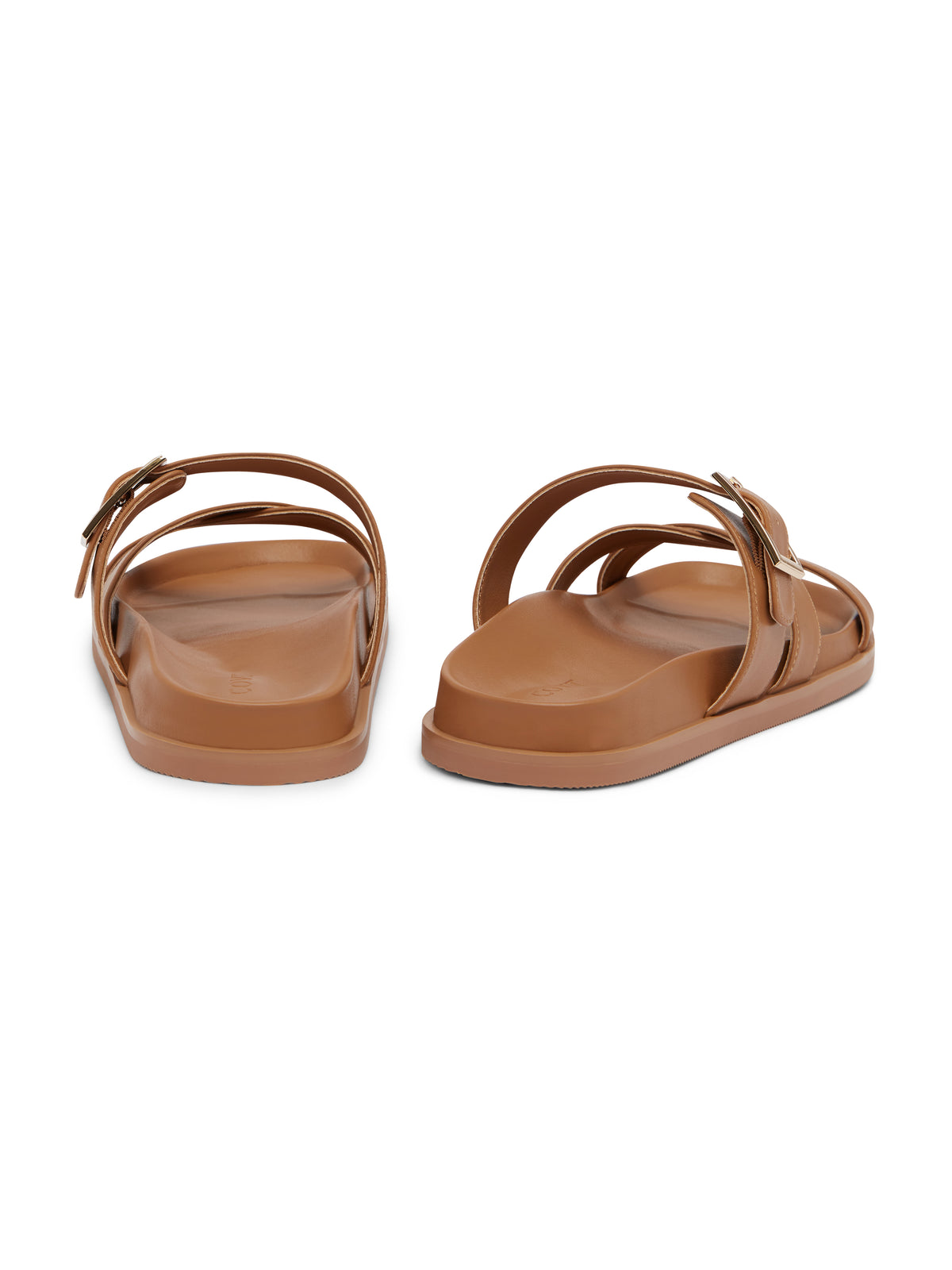 BRIELLE Tan Slide Sandals