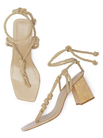ELSA Nude Heels | Nude Block Heels | Resort Heels – COVET SHOES