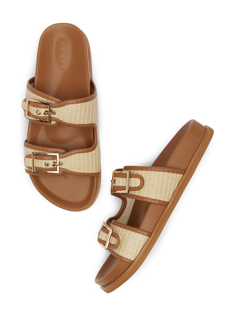 FALLON Woven Slide Sandals