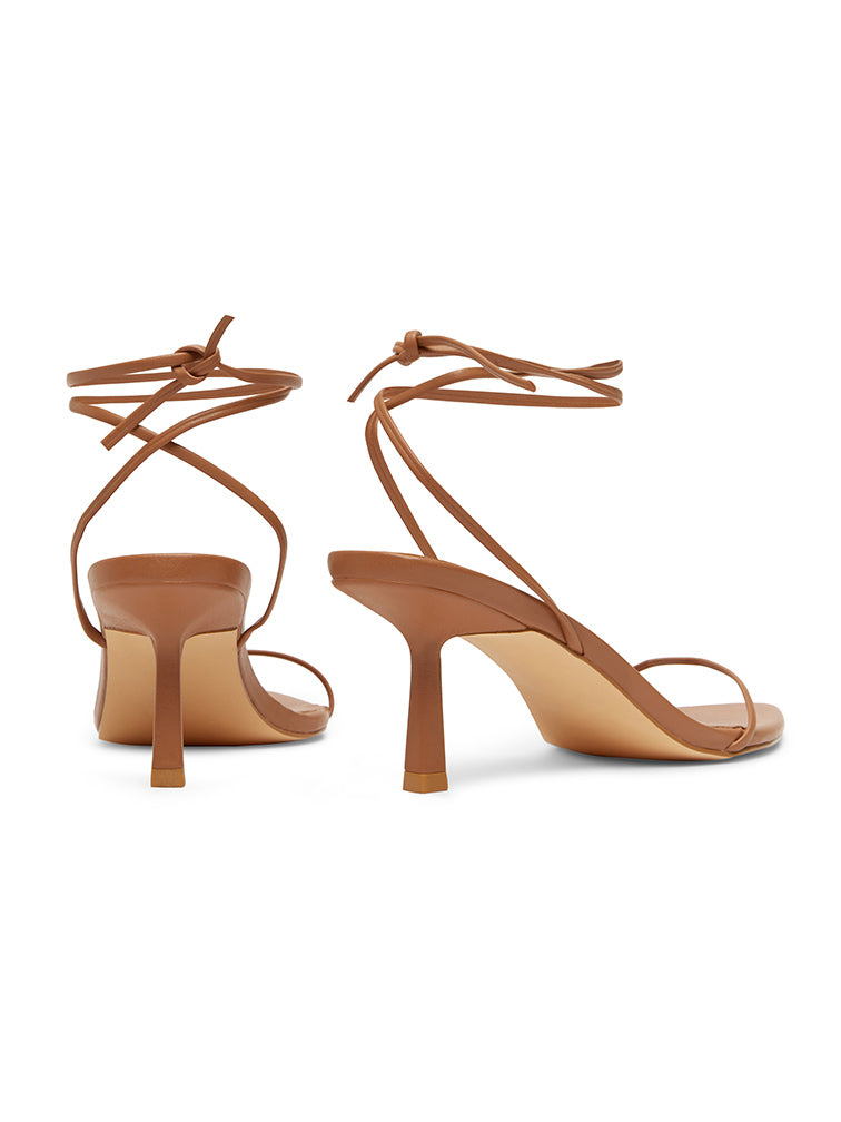 HARLO Tan Lace Up Heels