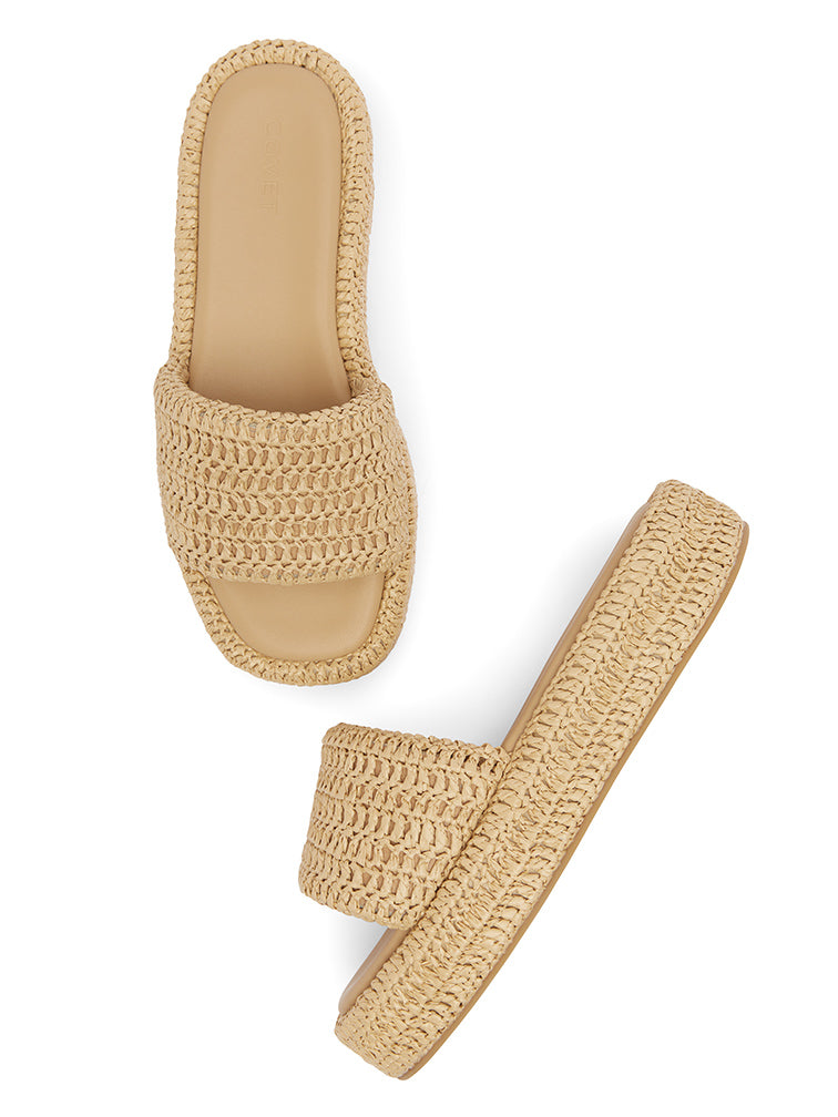 LENI Woven Slide Sandals