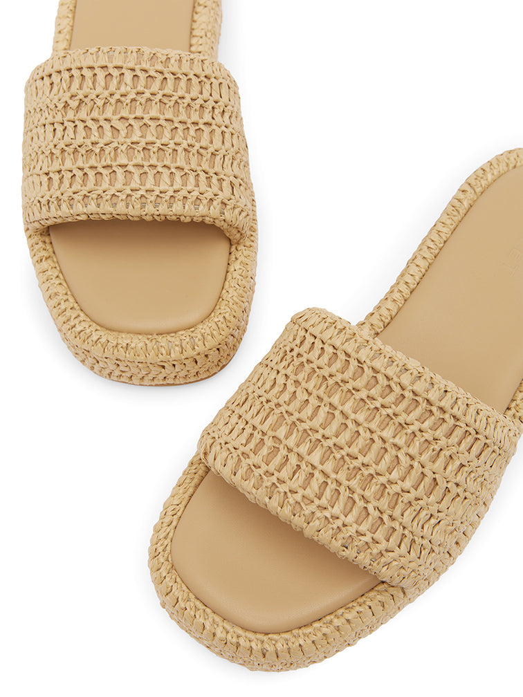 LENI Woven Slide Sandals