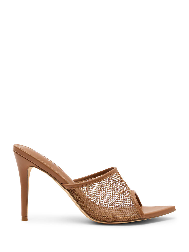LILA Tan Mesh Heels Tan High Heels Tan Stilettos COVET SHOES