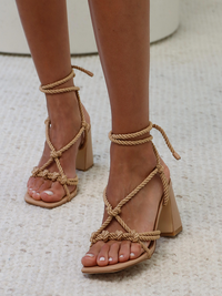 LOLA Nude Heels | Nude Block Heels – COVET SHOES