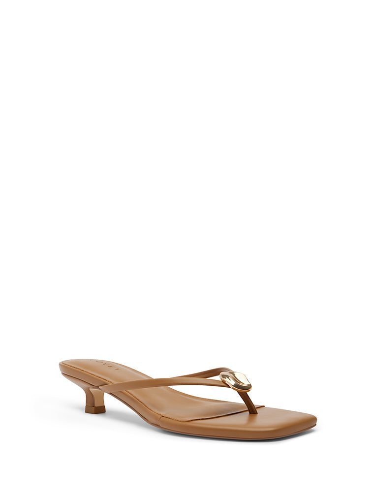 LUMIERE Tan Kitten Heels