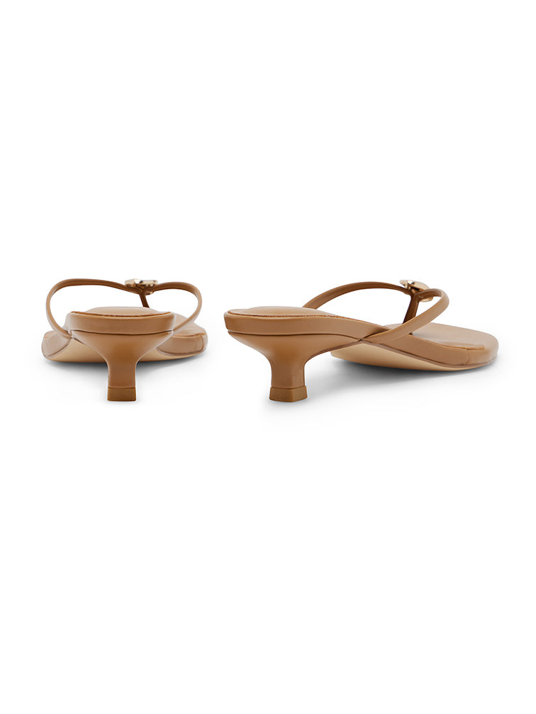 LUMIERE Tan Kitten Heels
