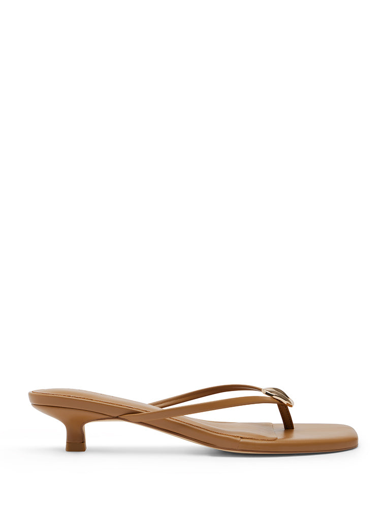 LUMIERE Tan Kitten Heels