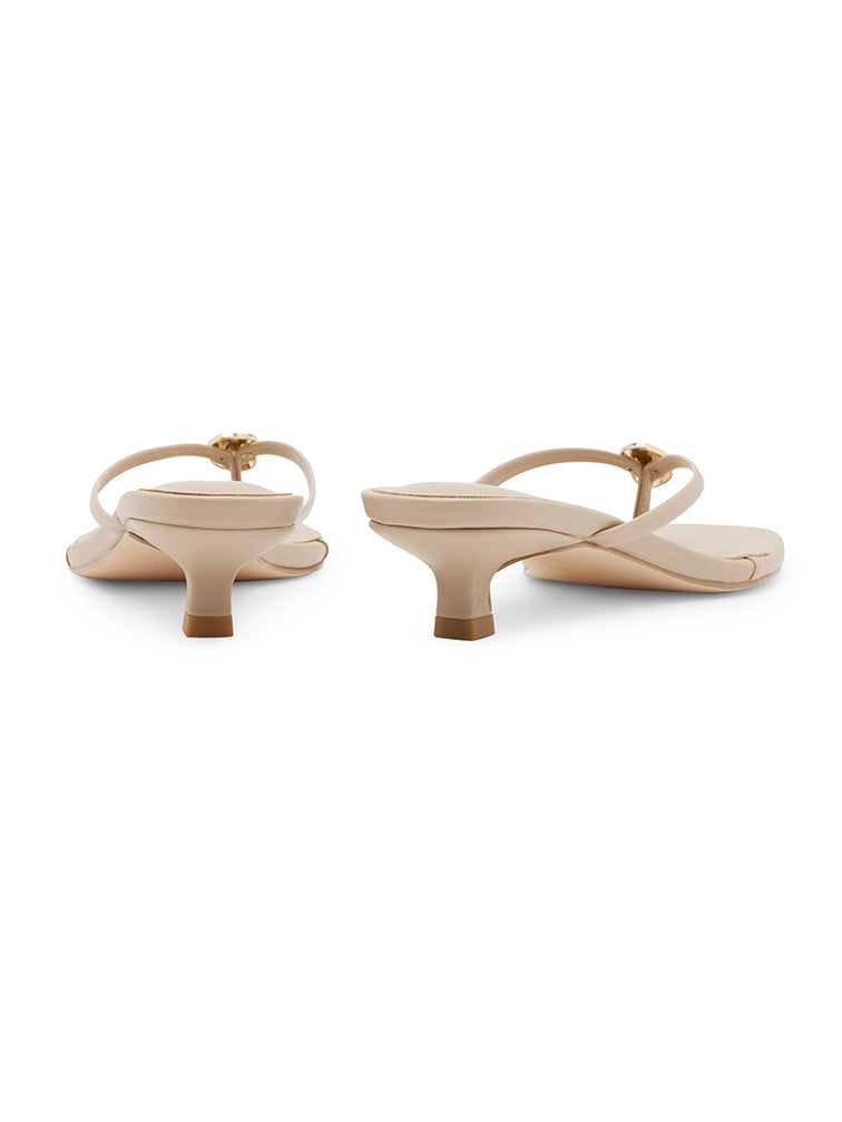 LUMIERE Taupe Kitten Heels