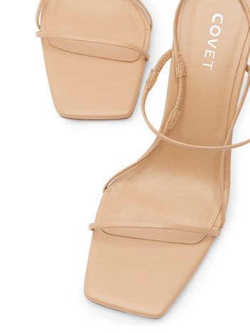 MADISON Nude Heels | Slim Block Heels – COVET SHOES