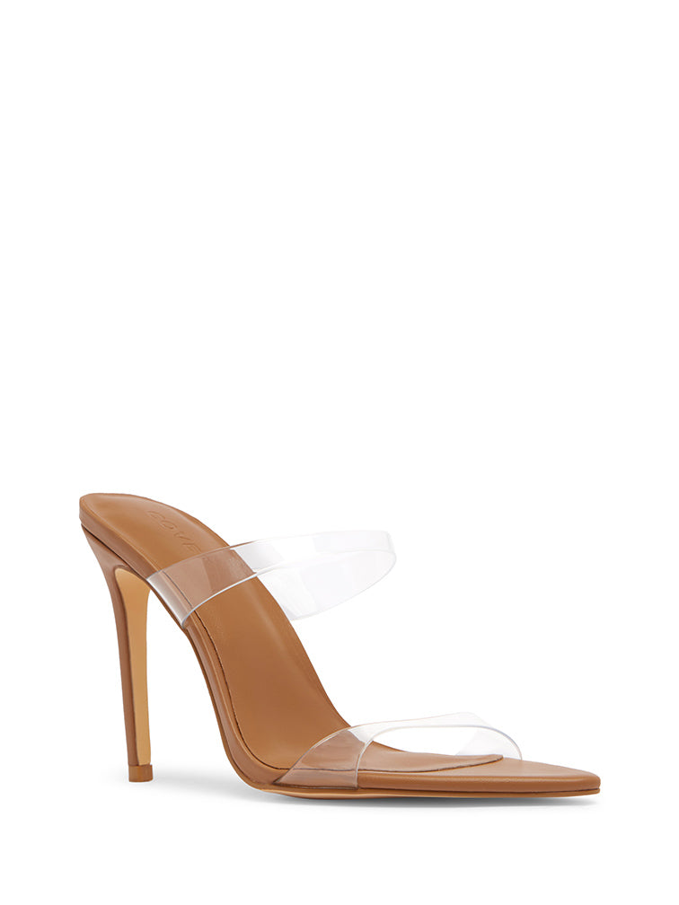 NIKI Tan Clear Heels