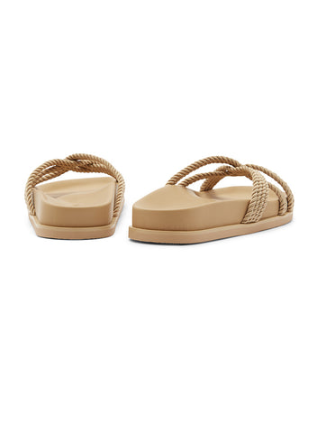 REECE Nude Slide Sandals | Flat Sandals | Chunky Sandals – COVET SHOES