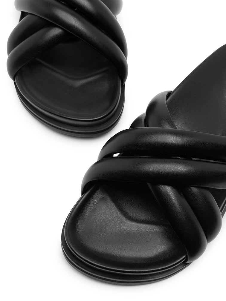 SOL Black Slide Sandals