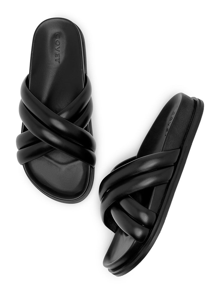 SOL Black Slide Sandals