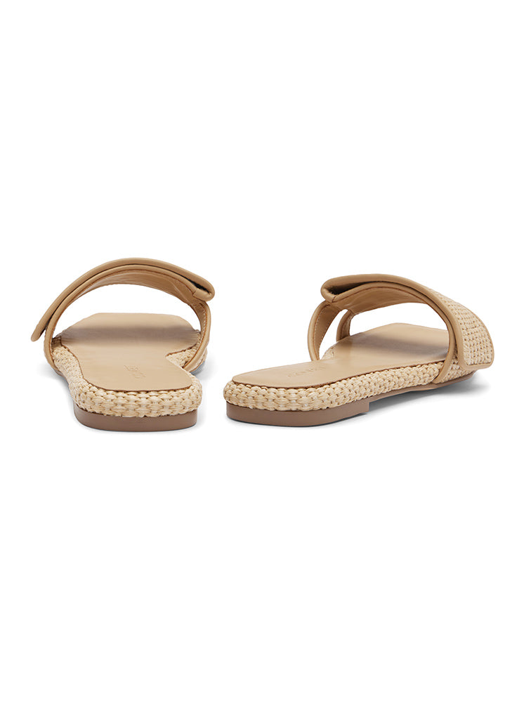 TROPEZ Woven Nude Flat Sandals