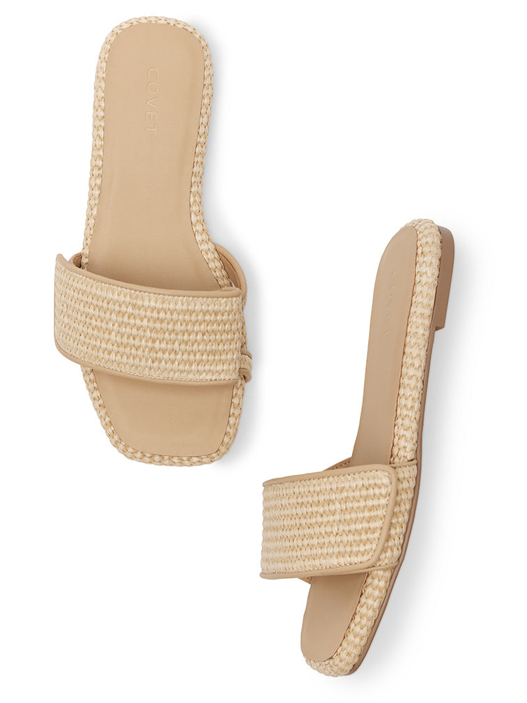 TROPEZ Woven Nude Flat Sandals