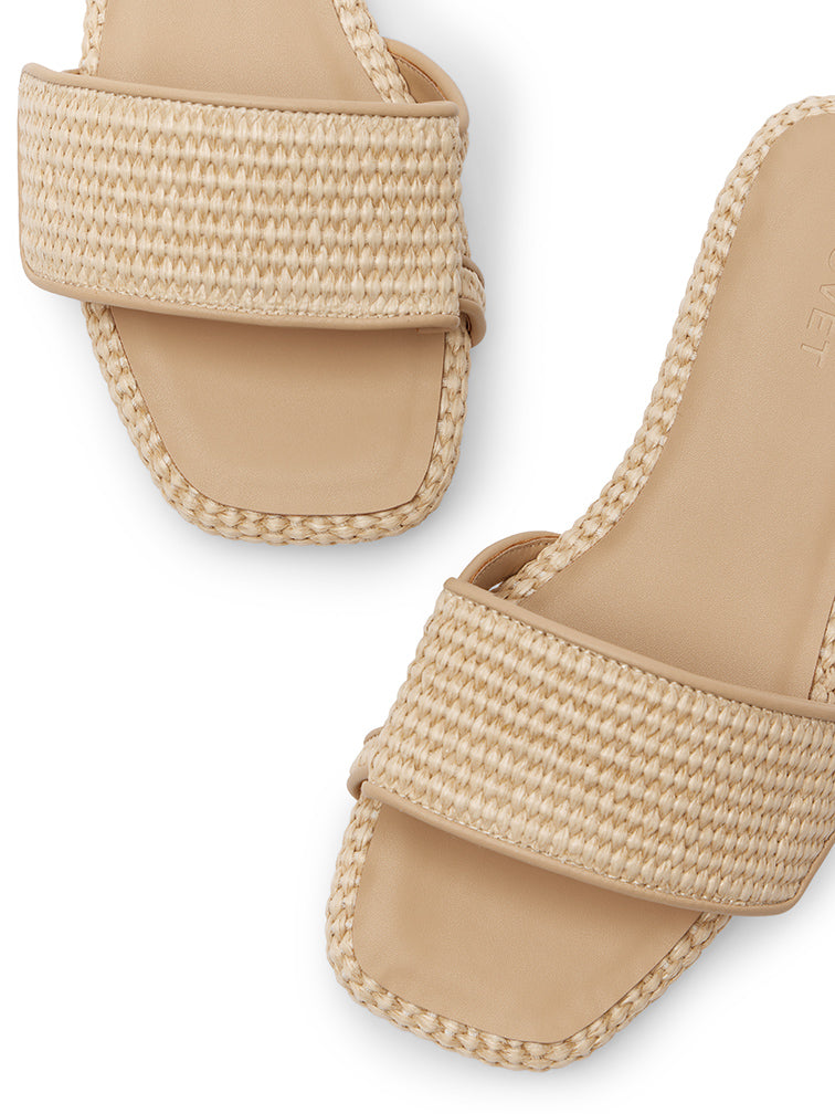 TROPEZ Woven Nude Flat Sandals