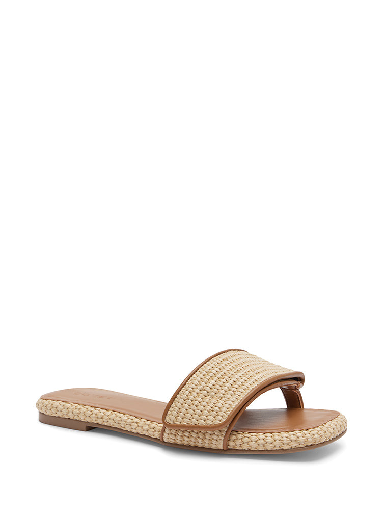 TROPEZ Woven Tan Flat Sandals