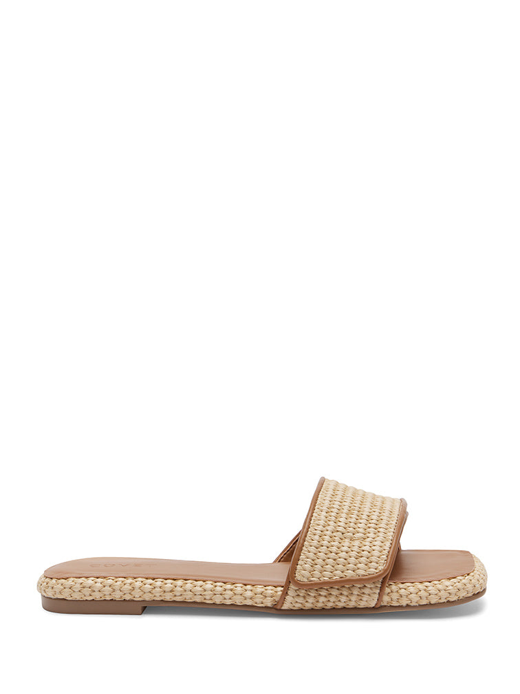 TROPEZ Woven Tan Flat Sandals