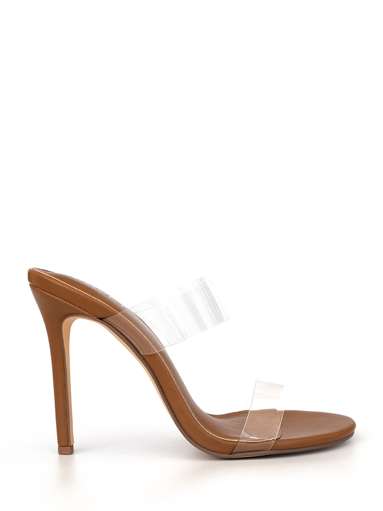 BELLA Tan Clear Heels Clear High Heels Clear Stilettos COVET