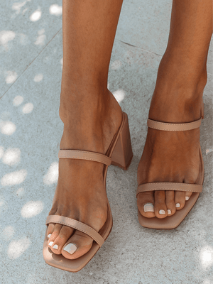 EVERLY Nude Heels | Block Heels | Mules – COVET SHOES