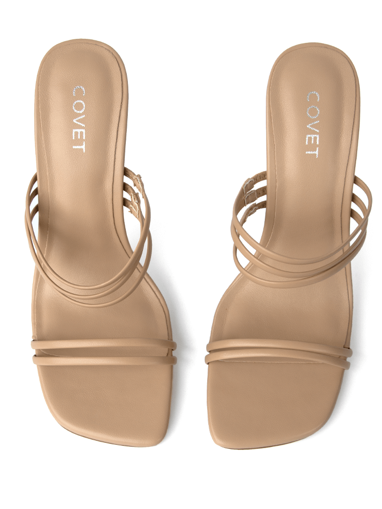 Strappy Stiletto Heels Covet Shoes FAYE High Heels Mules