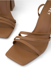 Strappy Tan Heels GIGI by Covet Shoes