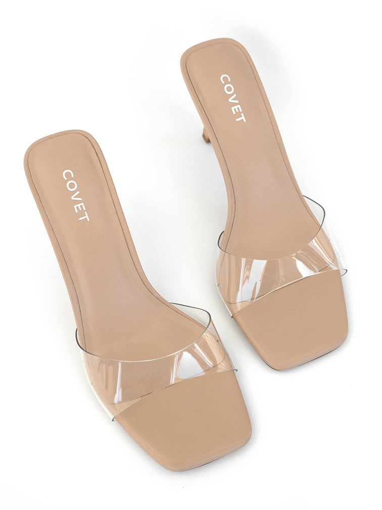 Clear kitten heels sales